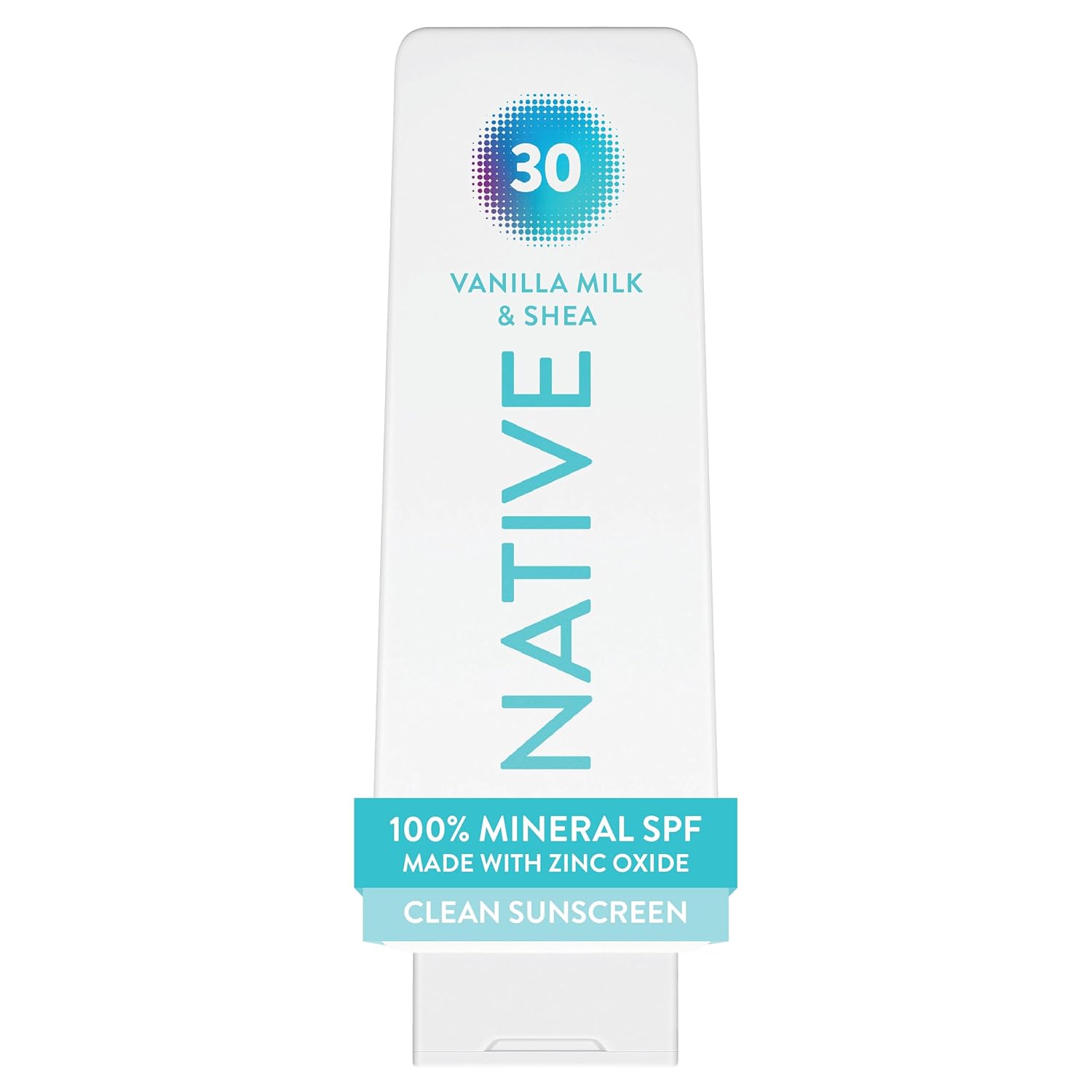 SPF 30 Mineral Sunscreen Lotion, Vanilla Milk & Shea, 7 Native Mineral Sunscreen Lotion SPF 30, Vanilla Milk & Shea Scent, with 100% Mineral Zinc Oxide for Face & Body, Hawaii Compliant, Vegan, No White Cast - 7 oz