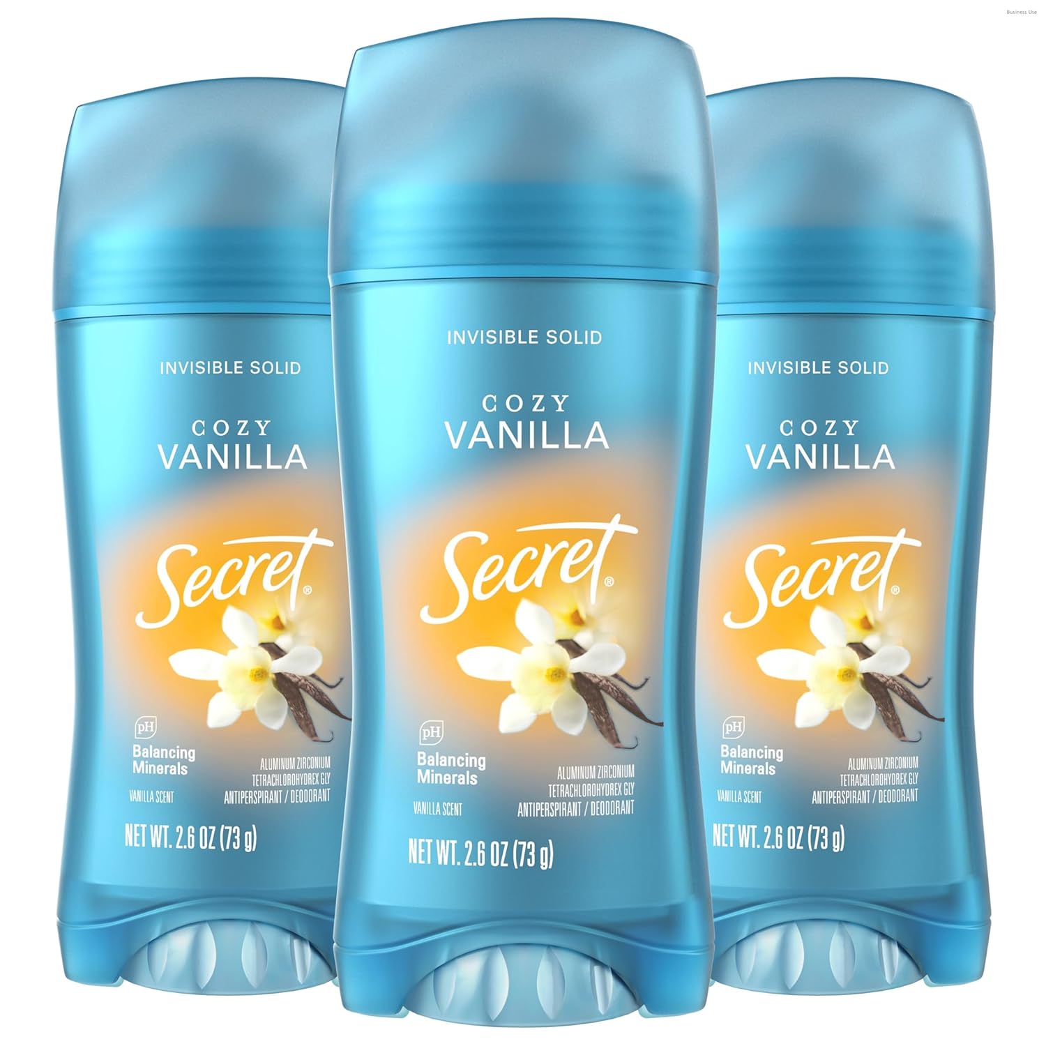 Secret Fresh Antiperspirant for Women: 72hr Odor Protection, Cozy Vanilla Secret Fresh Antiperspirant Deodorant for Women, 72hr Breathable Sweat & Odor Protection, Instant Freshness & Gentle, PH Balancing Minerals, Invisible Solid, Cozy Vanilla Scent, 2.6 oz (Pack of 3)