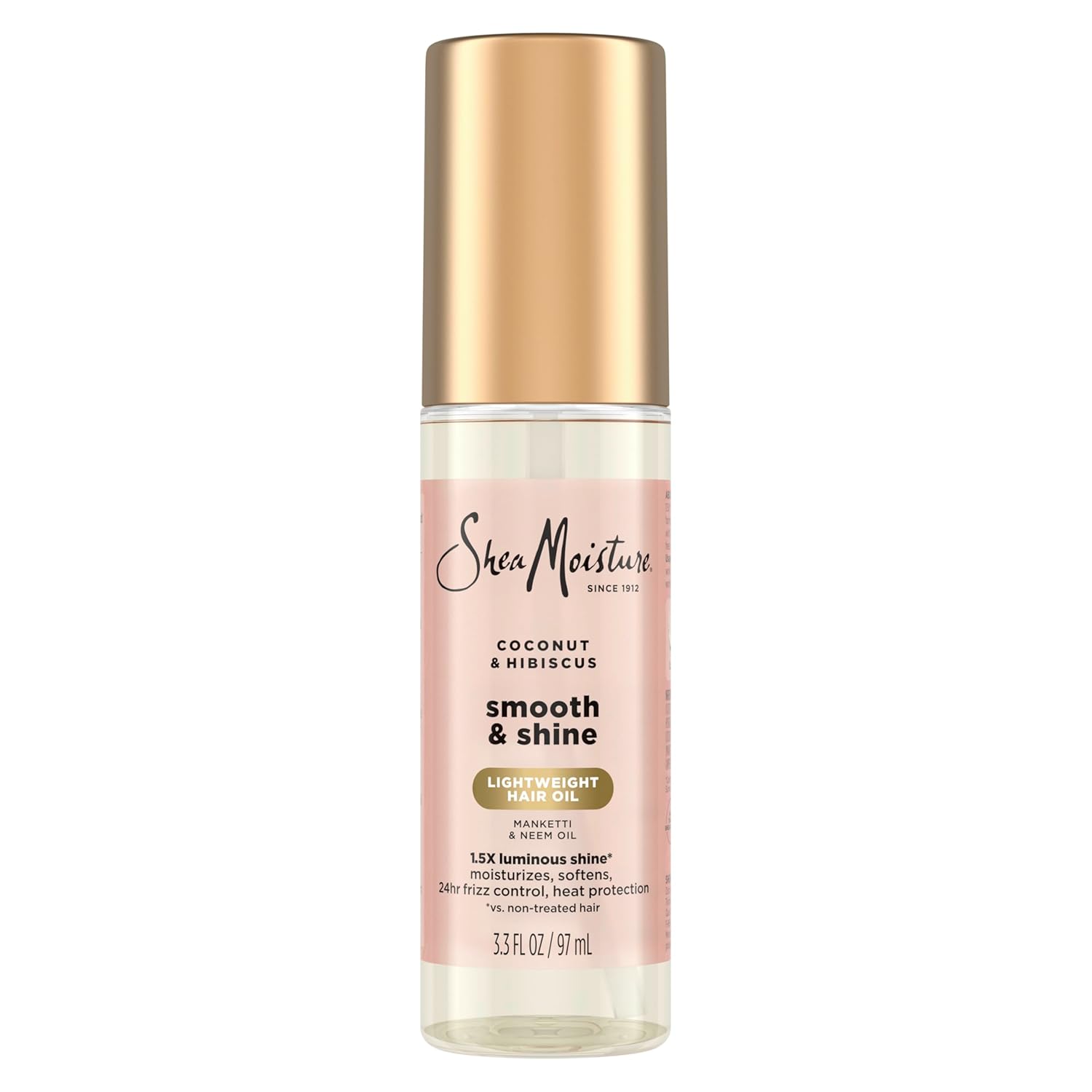 Shea Moisture Coconut & Hibiscus Oil for Soft, Hydrated Hair Shea Moisture Coconut & Hibiscus Smooth & Shine Oil Coconut & Hibiscus Softens And Hydrates Hair With Manketti And Coconut Oil For A Lightweight Texture 3.3 Fl Oz