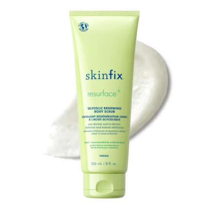 Skinfix Glycolic Renewing Scrub - 8 oz - Dual-Action Exfoliating Body Treatment with Lactic Acid - Smooths Rough Patches, Removes Flakes & Improves Skin Texture - Vegan, Cruelty Free