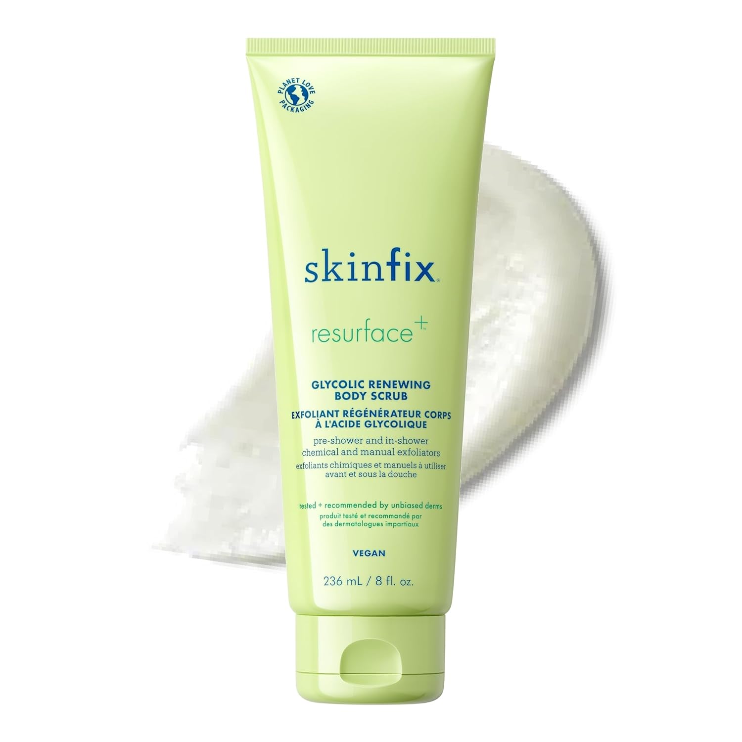 Skinfix Glycolic Renewing Scrub: Exfoliates, Smooths, and Refreshes Skin. Skinfix Glycolic Renewing Scrub - 8 oz - Dual-Action Exfoliating Body Treatment with Lactic Acid - Smooths Rough Patches, Removes Flakes & Improves Skin Texture - Vegan, Cruelty Free