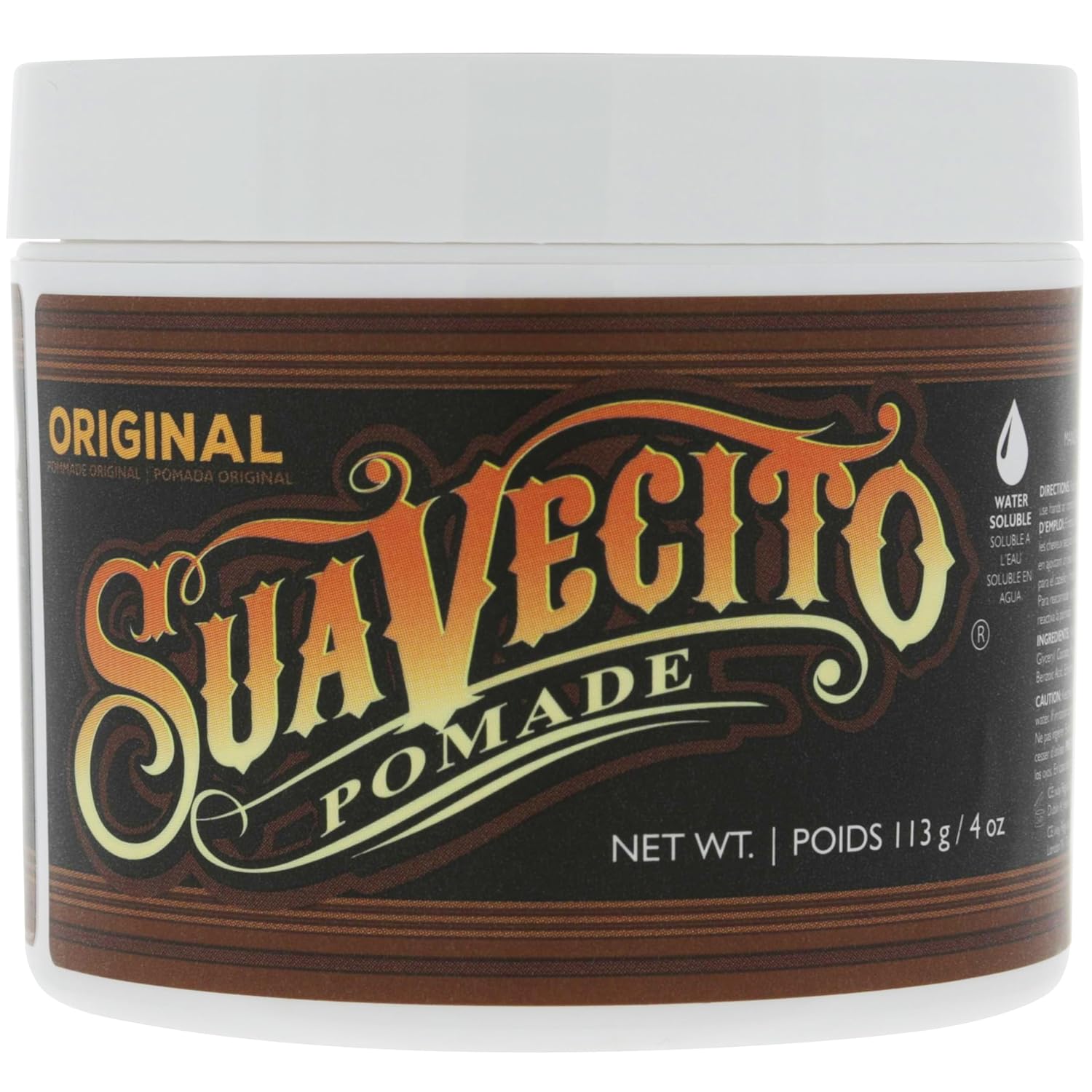 Suavecito Original Hold Pomade: Medium Shine, Easy Wash, All-Day Hold Suavecito Pomade Original Hold For Men 4 oz, 1 Pack - Medium Shine Water Based Wax Like Flake Free Hair Gel - Easy To Wash Out - All Day Hold For All Hairstyles