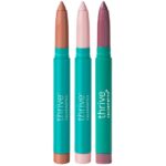 Thrive Causemetics Brilliant Eye Brightener Eyeshadow Stick Bundle for Green Eyes, 3 Shades, Waterproof & Crease Proof Cream to Powder Long Lasting Formula, 3 Shadow Sticks & Confetti Makeup Bag