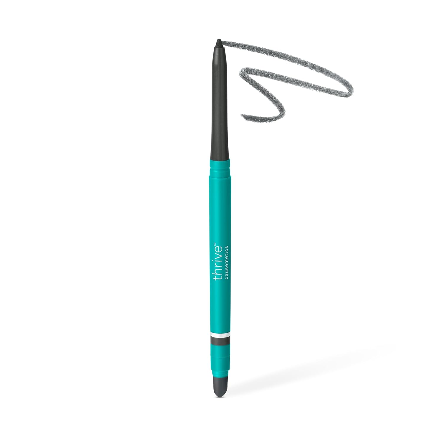 Thrive Causemetics Infinity Eyeliner: Long-Lasting, Vegan, Smudge-Proof. Thrive Causemetics Infinity Waterproof Eyeliner Pencil, Built In Sharpener & Smudge Tip, Long Lasting, Smudge Proof, Hyaluronic Acid & Shea Butter, Vegan & Cruelty Free, Hoda (Slate Grey Matte)