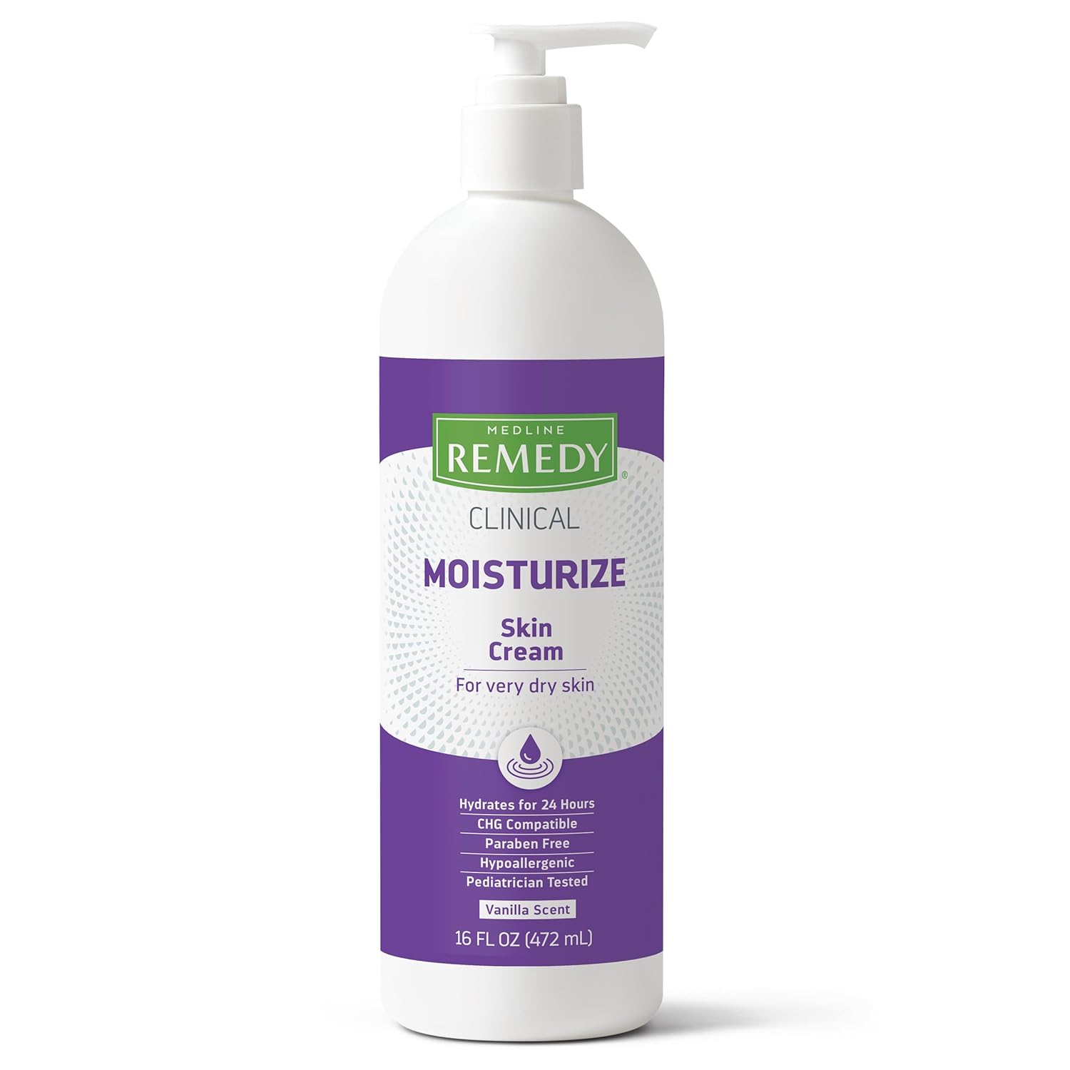 Vanilla Scented Skin Cream: Moisturizing & Hypoallergenic Formula Medline Remedy Clinical Skin Cream, Vanilla Scent (16 fl oz), Moisturizing Face and Body Cream for All Ages, Paraben & Sulfate Free, Quick Absorbent Formula, Hypoallergenic Skin Moisturizer