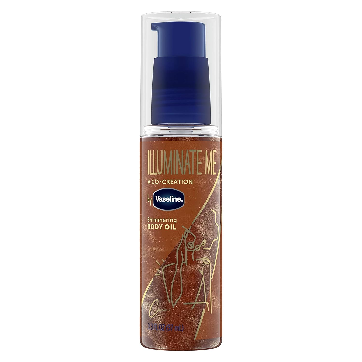Vaseline Illuminate Me Body Oil: Glow for Melanin-Rich Skin Vaseline Illuminate Me Shimmering Body Oil Created for Melanin Rich Skin, Illuminates Skin with Finishing Touch of Shimmer for Glowing Skin 3.3 oz