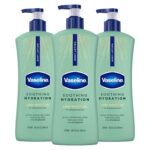 Vaseline Intensive Care Body Lotion for Dry Skin Soothing Hydration Lotion Made with Ultra-Hydrating Lipids + 1% Aloe Vera Extract to Refresh Dehydrated Skin 20.3 oz, Pack of 3 (packaging May Vary)