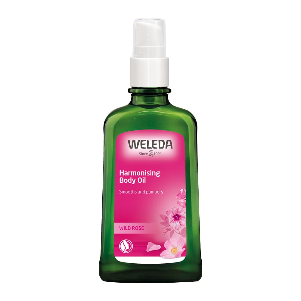 Weleda Wild Rose Body Oil: Nourishing Beauty Blend, 3.4 oz Weleda Pampering Wild Rose Body and Beauty Oil, 3.4 Fluid Ounce, Plant Rich Body and Beauty Oil with Wild Rose, Sweet Almond and Jojoba Oils