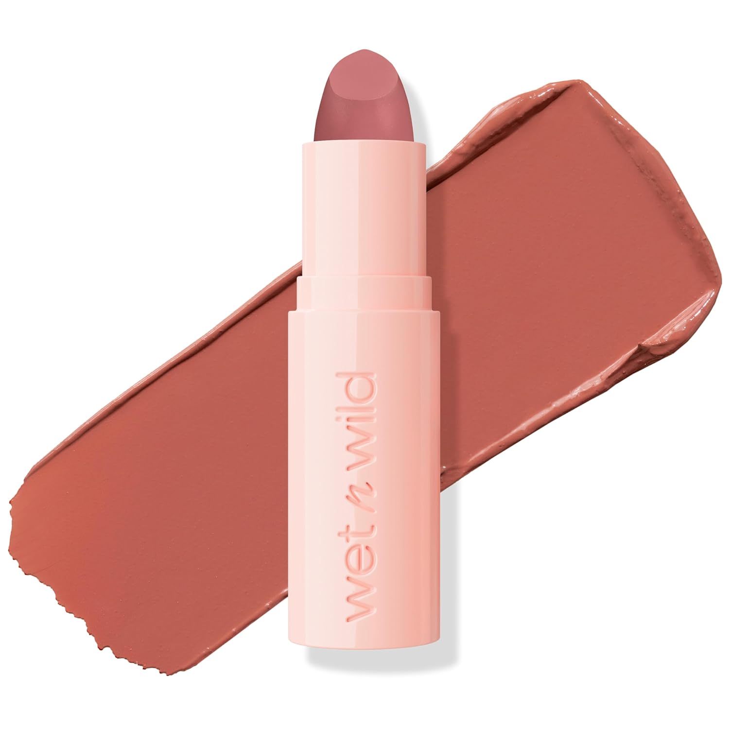 Wet n Wild Mega Last Satin Lip Color: Hush Lil' wet n wild Mega Last Rich Satin Lip Color, Rich Creamy Color with Satin Finish, Infused with Vitamin E & Moisturizing Argan Oil, Lightweight, Silky-Smooth, Vegan & Cruelty-Free - Hush Lil' Beige