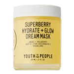 Youth To The People Superberry Hydrate + Glow Dream Mask - Hyaluronic Acid, Squalane, Vitamin C, Face Moisturizer + Overnight Facial, Non-Greasy, Plumps, Brightens, Evens Tone, For Dry + Dull Skin