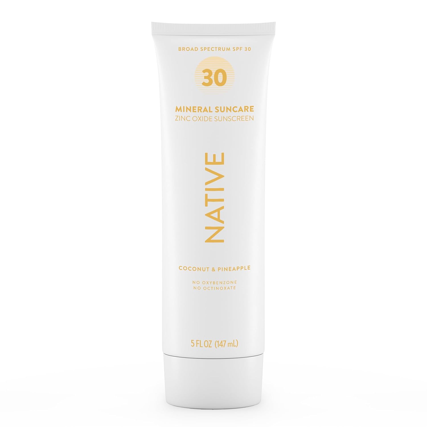 Zinc Oxide SPF 30 Sunscreen, Sensitive Skin-Friendly, Pineapple-Coconut Scent Native Sunscreen SPF 30, Zinc Oxide Dermatologist Tested Suitable for Sensitive Skin & Hawaii Compliant, 5 Ounces | Pineapple & Coconut Scent Sun Protection Lotion, Lightweight & Smooth