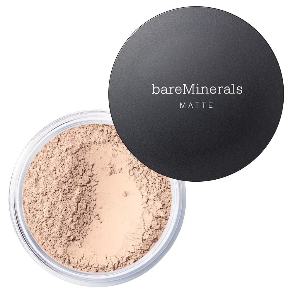 bareMinerals Original Matte Powder Foundation: SPF 15, Shine Control, Skin bareMinerals Original Matte Loose Powder Foundation SPF 15, Clean Mineral Powder Face Makeup, Sheer-to-Full Coverage, Reduces Shine, Dermatologist-Tested, Skin-improving Makeup For Sensitive Skin