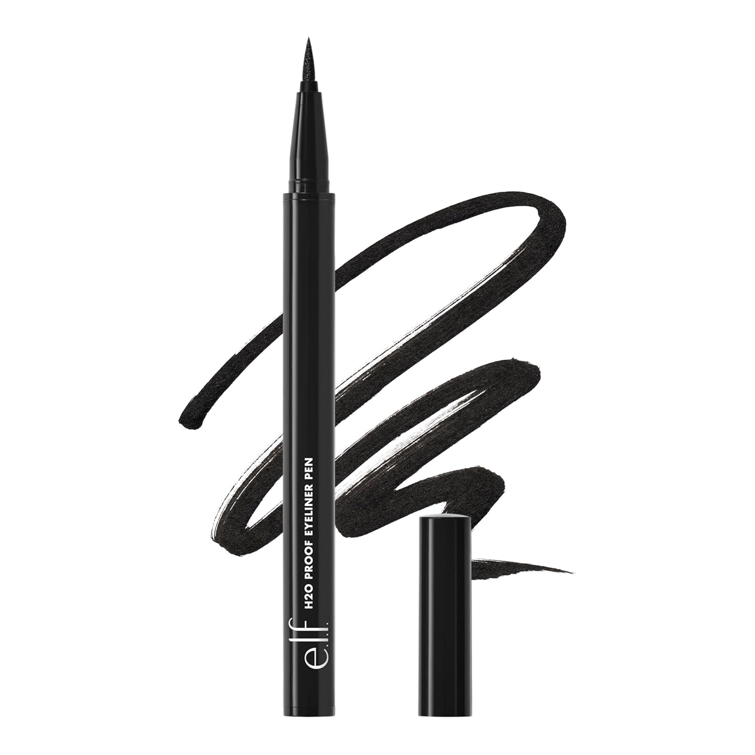 e.l.f. H2O Proof Eyeliner Pen: Waterproof, Bold, Vegan & Long-Lasting. e.l.f. H2O Proof Eyeliner Pen, Felt Tip, Waterproof, Long-Lasting, High-Pigmented Liner For Bold Looks, Vegan & Cruelty-Free, Jet Black. 0.02 Fl Oz