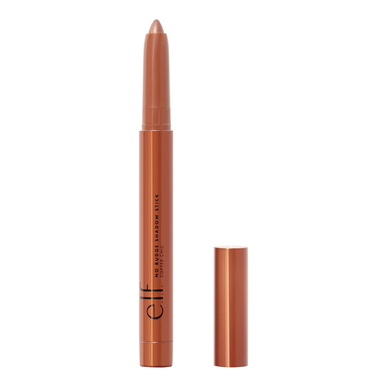 e.l.f. No Budge Shadow Stick: Longwear, Smudge-Proof, Vegan Copper Chic e.l.f. No Budge Shadow Stick, Longwear, Smudge-Proof Eyeshadow, Twist-up Design & Built-in Sharpener, Vegan & Cruelty-Free, Copper Chic