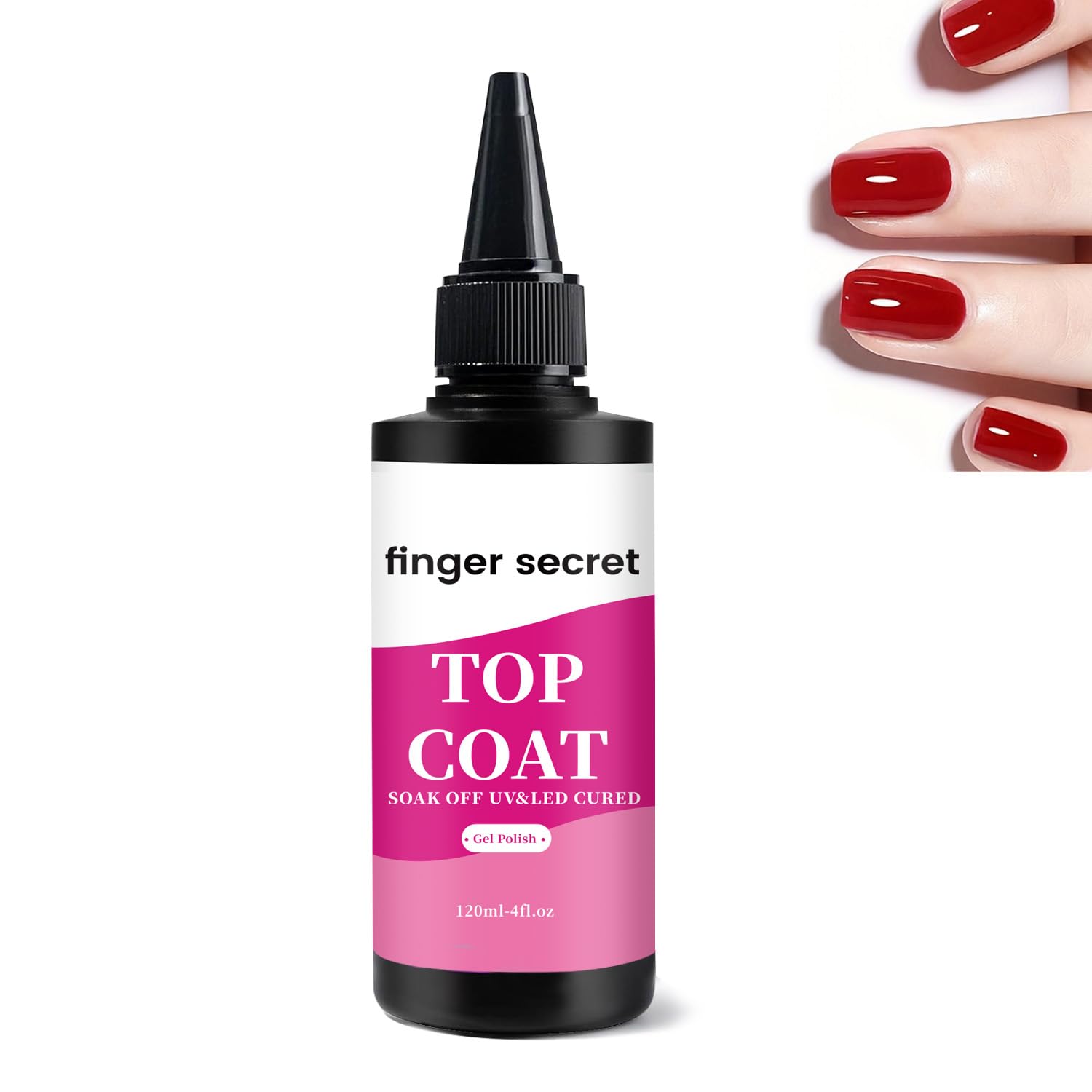 120ml Quick-Dry Top Coat for Gel Nails, DIY or Salon. 120ml/4floz Top Coat for Gel Nail Polish,Quick Dry Clear Nail Polish,Nail Supplies for DIY in Salon or Home Use.