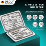 DEOU 11-in-1 Stainless Steel Nail Clippers & Manicure Set - Image 4