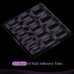 Teenitor 600-Piece Press-On Nail Adhesive Tabs, 15 Sizes - Image 2
