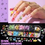 FANDAMEI 8-Box Nail Art Kit with Charms and Gems - Image 2