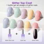 Gellen 4pcs Gel Set: Matte, Glossy, Glitter, and Base Coats - Image 2