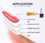 Non-Yellowing No Wipe Gel Top Coat: Strong, Shine, Safe. - Image 4