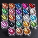 Metallic Mirror Chrome Nail Powder Set, 23 Colors Magic Mirror Y2K Gold Silver Decorations Rubbing Nail Art Glitter Pigment Flakes Manicure Accessories (23pcs Chrome Powder)