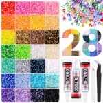 38000Pcs Jelly Rhinestones Bedazzling Kit, Multicolor 3mm Flatback Resin Bedazzler Gems with 3Pcs 10ml B7000 Jewelry Glue for Bedazzled Thing Diamond Art Book Crafting Nail Art