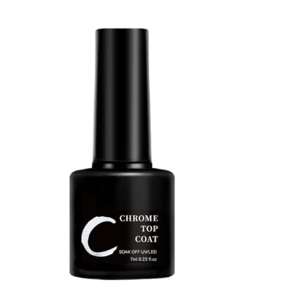 Shiny Gel Finish, Mirror Effect Topcoat, Nail Top Coat with Chrome Powder Use, Long Lasting Gel Top Layer for Design, Sturdy Coat with Smooth, Studio and Beginners 7 ml