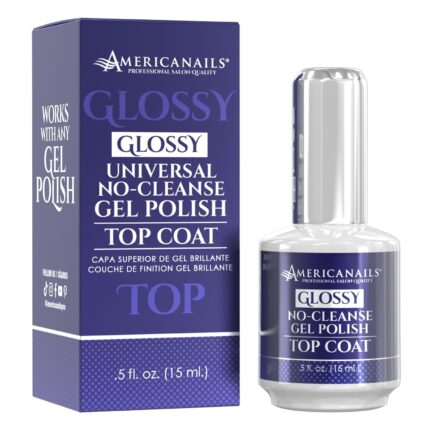 Americanails Gel Polish Top Coat - Original Dual Cure Formula, Long Lasting, Soak Off UV LED Fast Drying Nail Gel - Glossy Finish (.5 oz)