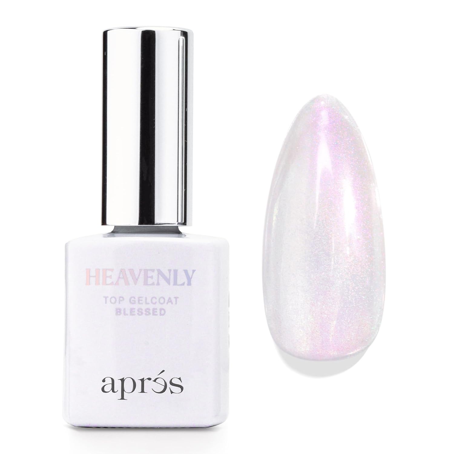 Apres Heavenly Gelcoat: Shimmery, Long-Lasting Nail Top Coat Apres Heavenly Top Gelcoat, 15 ml Non-Wipe Nail Gel Polish Top Coat, Shimmery Long Lasting Topcoat (Blessed, 15 ml)