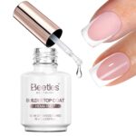 Beetles Builder Top Coat Gel Polish 15ml, HEMA Free TPO Free UV LED Clear Soft Gel Top Coat for Press on Nails, Apex Building Glossy Protective Sealer for Nail Art Designs