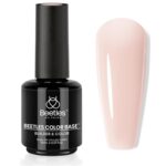 Beetles Color Base Gel Nail Polish, 1pcs 15ml Rubber Base Builder Neutral Nude Gel Base Coat Warm Jade Nail Polish, Nail Strengthener Soak Off UV LED Light Needed