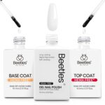 Beetles HEMA Free Gel Polish Set 15ml, White Gel Nail Polish with Gel Base and Top Coat, UV LED Soak Off Gel Polish Kit for Sensitive Nails, DIY French Tip Manicure