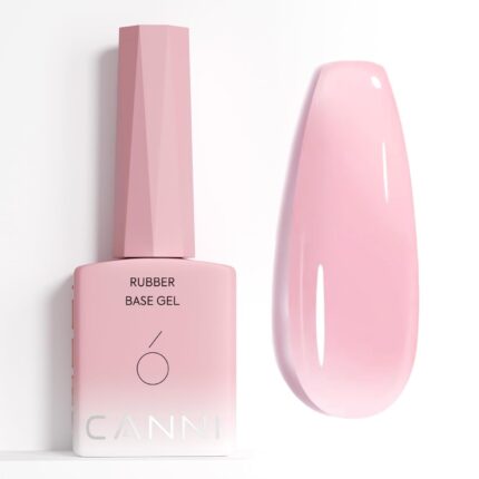 CANNI Rubber Base Gel – 9ml Soft Pink Base Coat Gel, Natural Cover Strengthening for Weak Nails, Soak Off UV LED for DIY Salon Manicure