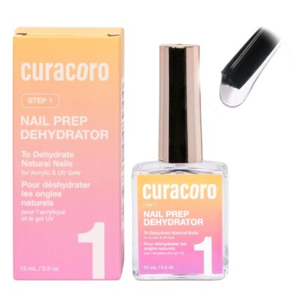 Curacoro Nail Dehydrator 15ml – Fast-Drying Prep for Gel and Acrylic Nails, Non-Yellowing, Long-Lasting Adhesion, Air-Dry Formula, Manicure Supplies for Home Salon Use