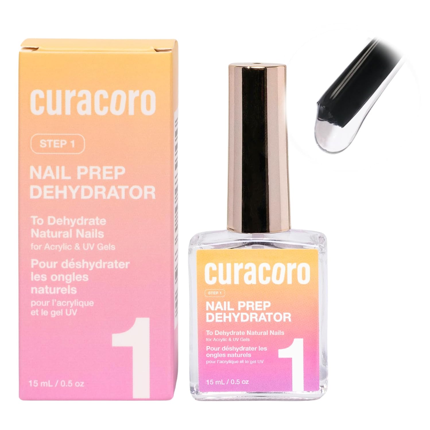 Curacoro Nail Dehydrator: Quick-Drying, Long-Lasting Nail Prep Solution Curacoro Nail Dehydrator 15ml – Fast-Drying Prep for Gel and Acrylic Nails, Non-Yellowing, Long-Lasting Adhesion, Air-Dry Formula, Manicure Supplies for Home Salon Use