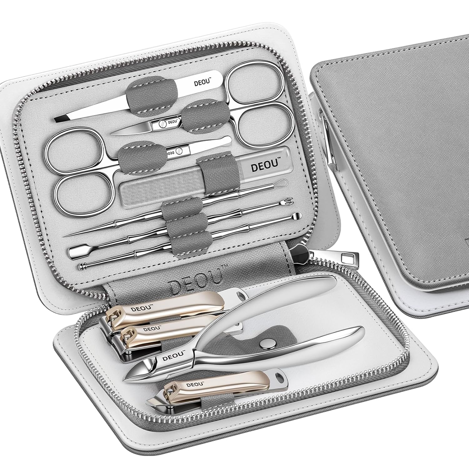 DEOU 11-in-1 Stainless Steel Nail Clippers & Manicure Set DEOU Kit Grooming Nail Clippers Set 11 in 1 Stainless Steel Professional Manicure Kit Nail Clippers Set for Women, 11pcs Luxurious Personal Care Manicure Nail Gift Set for Travel or Home