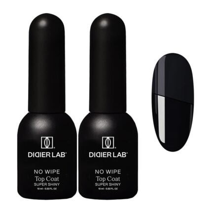 DIDIER LAB - Premium No Wipe Gel Top Coat Super Shiny for UV Gel Nail Polish - HEMA and TPO-Free - Clean Formula - Scratch-Resistant UV Top Coat for a Perfect Long-Lasting Manicure - 2x0.34 fl oz