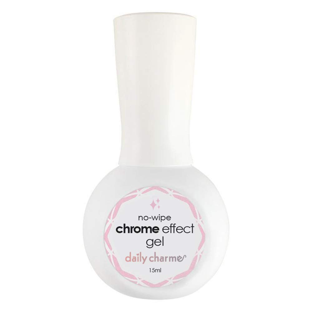 Daily Charme Chrome No-Wipe Top Coat: High Gloss, Long-Lasting Polish Daily Charme Chrome Effect No-Wipe Top Coat Gel Polish 15ml, High Gloss, Special Formula For Smooth Glazed Mirror Chrome Finish Long Lasting, Soak Off, Home DIY/Nail Art Salon Manicure