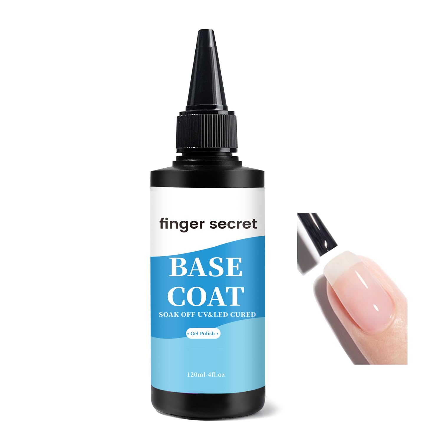 Fast-Drying Base Coat Gel Nail Polish for DIY Use Base Coat Gel Nail Polish,Fast Drying Nail Polish,Nail Supplies for DIY in Salon or Home Use 1 * 120ml/4floz