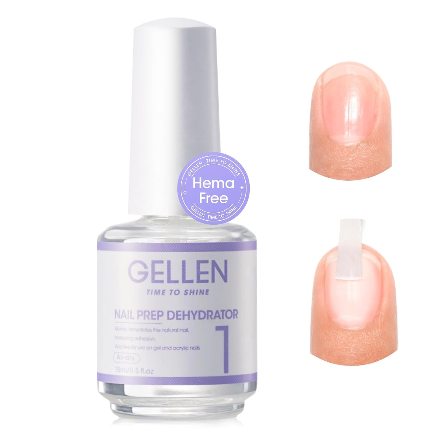 GELLEN Nail Dehydrator: Acid-Free Prep for Gel Polish GELLEN Nail Dehydrator for Acrylic and Gel Nail Polish Prevent Lifting, 15ml Acid-Free Nail Prep Dehydrator Base Varnish Manicure Bonder Liquid for UV Gel Supplies Set Home Salon Use