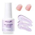 GELLEN Gel Base Coat Nail Polish- 15ml No Wipe Base Coat Gel Polish，Fiber Glass Nail Strengthener for Repair Broken Damaged Thin Weak Nails