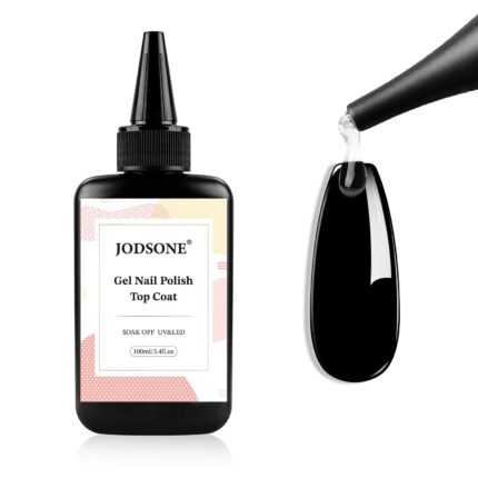 JODSONE 100ml No Wipe Gel Top Coat Refill,High Gloss Clear U V Gel Nail Polish Top Coat,Long Lasting Mirror Shine,Large Capacity for Salon & Home Use