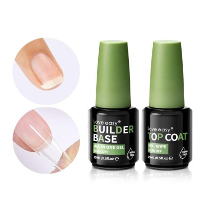 Love easy Hema Free Builder Gel - Hypoallergenic Builder Base & Top Coat | Long-Lasting Adhesion (30+ Days) for Professional Nails Gift for Women