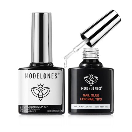 MODELONES NAIL GLUE FOR NAIL TIPS and 3-FUNCTION NAIL PREP Set