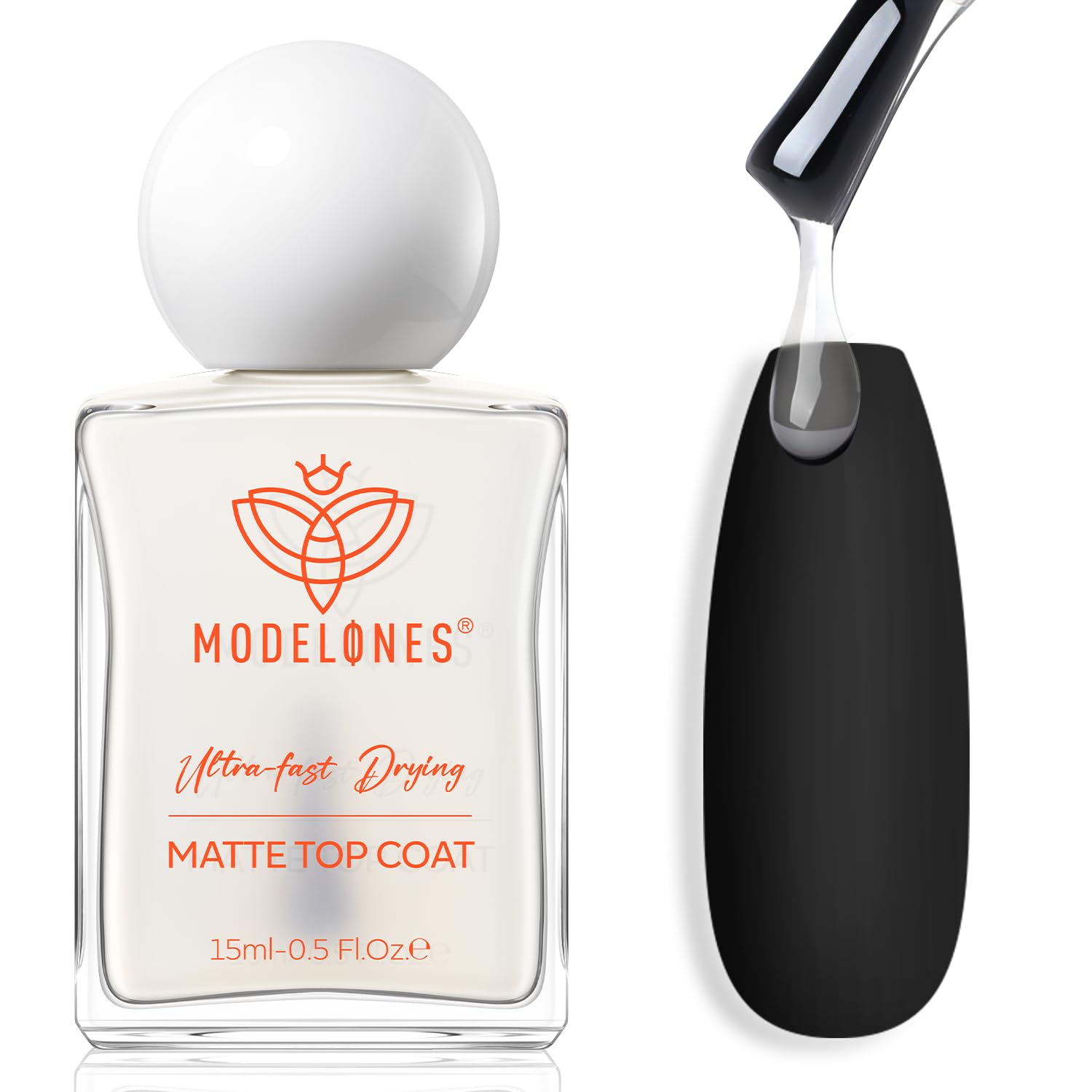 Modelones Matte Top Coat: Quick-Dry, Chip-Free, Salon Quality. modelones Matte Top Coat Nail Polish, Quick Dry No Chip Long Lasting Clear Nail Polish Top Coats Classic Matte Effect Protects Color & Nails Top Coat Manicure Salon Quality 0.5 Fl Oz