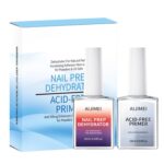 Professional Natural Nail Prep Dehydrator and Acid Free Primer For Acrylic False Nail Tips Bond Base Coat Gel Nail Polish and Quick Drying Adhesive Dehydration Set(18ml/0.63fl.oz)