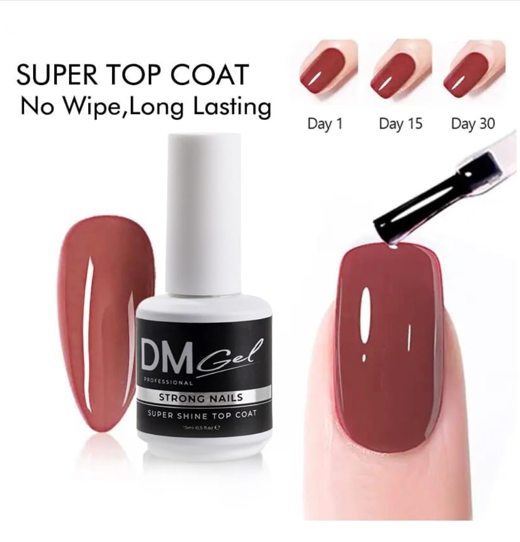 Non-Yellowing No Wipe Gel Top Coat: Strong, Shine, Safe. No Wipe Gel Top Coat - Super Shine & Scratch-Resistant. Non Yellowing. Universal Hema/TPO-free 15m /0.5 fl oz Strong & Healthy Nail System