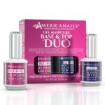 Americanails Gel Polish Base Coat & Top Coat Duo - Professional Salon Quality, Original Dual Cure Formula for Maximum Adhesion & Long Lasting Glossy Finish, Soak Off UV LED Fast Drying Gel (.5 oz)