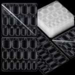 Teenitor 600pcs Press on Nail Adhesive Tabs, 15 Sizes of Nail Stickers for Press ons, Press on Nails Glue Stickers Press on Nail Sticky Tabs, Clear/Yellow