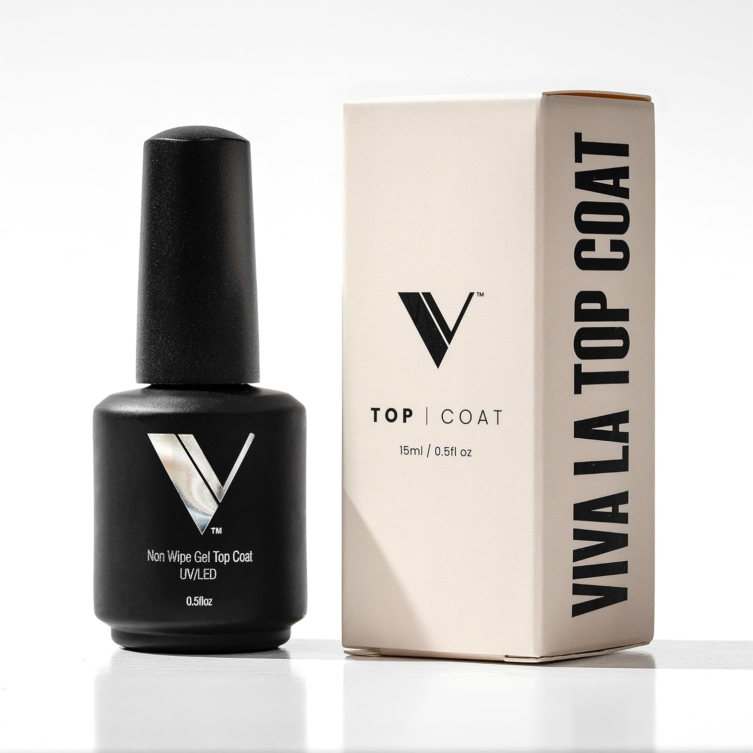 V Beauty No Wipe Top Coat: Durable, Glossy Gel Polish V Beauty Pure No Wipe Gel Top Coat - Long Lasting UV Top Coat Gel Nail Polish, Scratch and Stain Resistant, Durable, Non Yellowing, No Sticky Layer, Glossy - For Manicure & Pedicure - 15ml